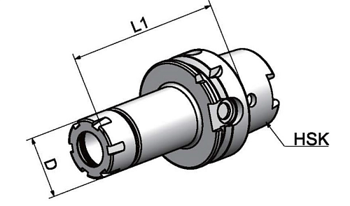 HSK100A-ER16M-100 Патрон цанговый мини. HSK100A-ER16M-100 Патрон цанговый мини.