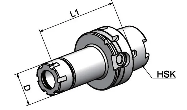 HSK100A-ER25M-160 Патрон цанговый мини.