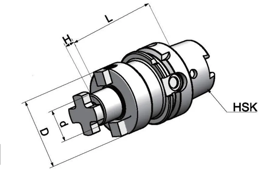 HSK80A-FMB27-50 Патрон для торцевых фрез.