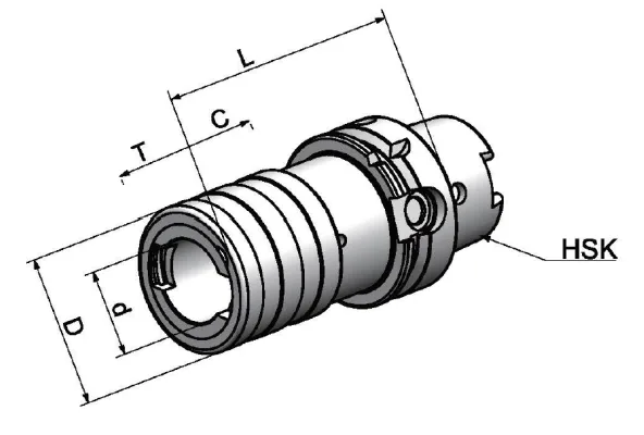 HSK100A-TC1433-144 Патрон резьбонарезной.