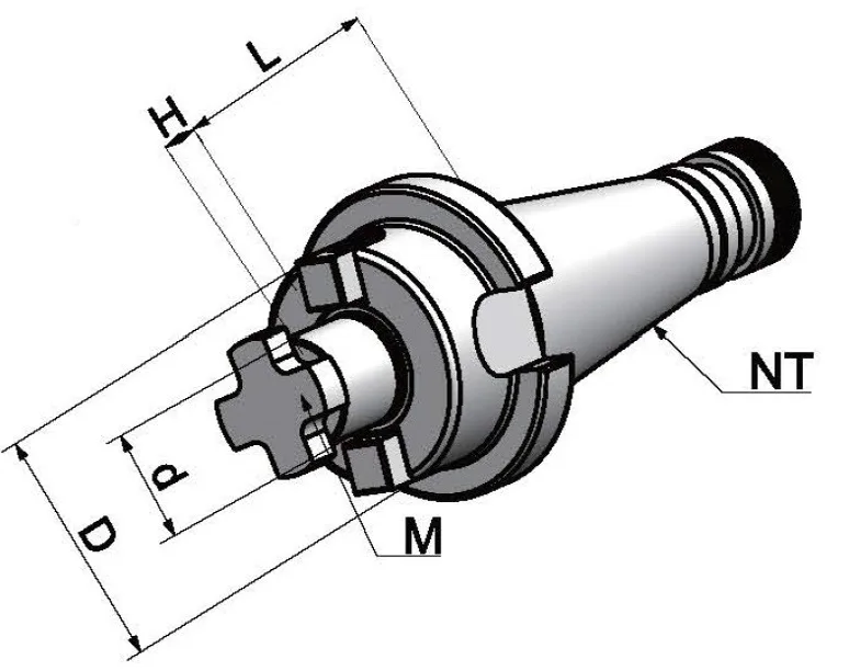 NT40-FMB22-30 Патрон для насадных фрез.